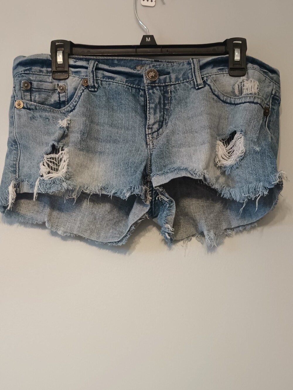YMI Jeans Light Blue Distressed Denim Shorts 9 Juniors